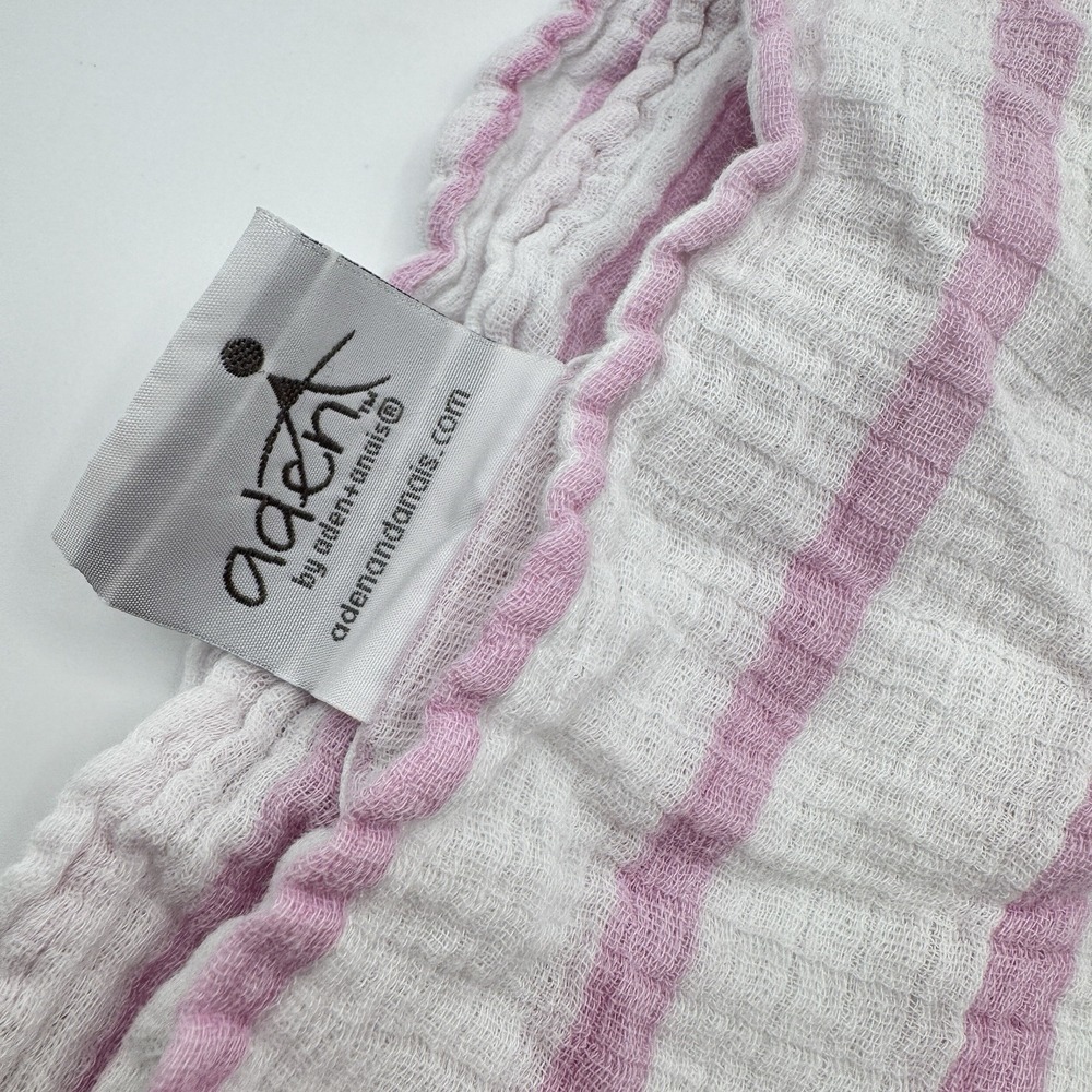 Aden + Anais Pink White Stripe Baby Lovey Security Blanket Muslin Cotton 20x20 - Picture 3 of 5